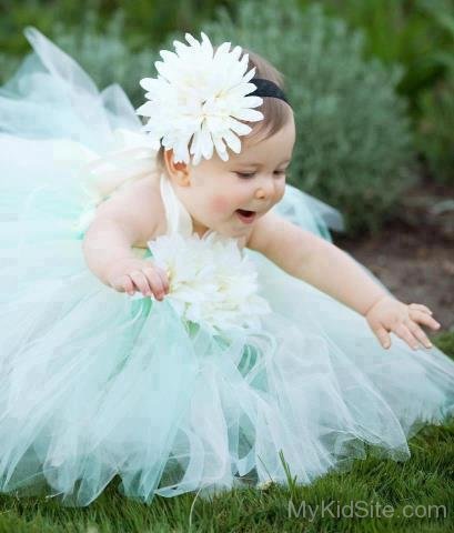 cute baby with frock