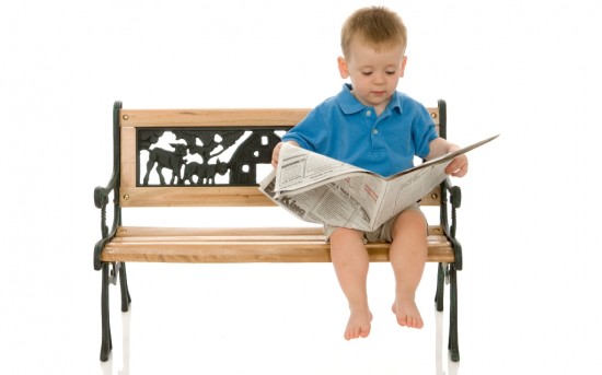 Baby Reading Newspaper