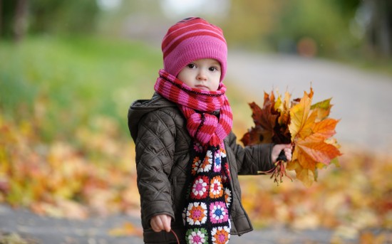 Baby With Leaves