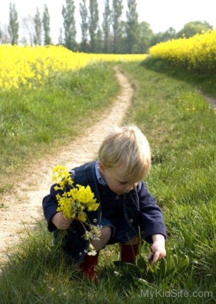 Baby Boy In Garden