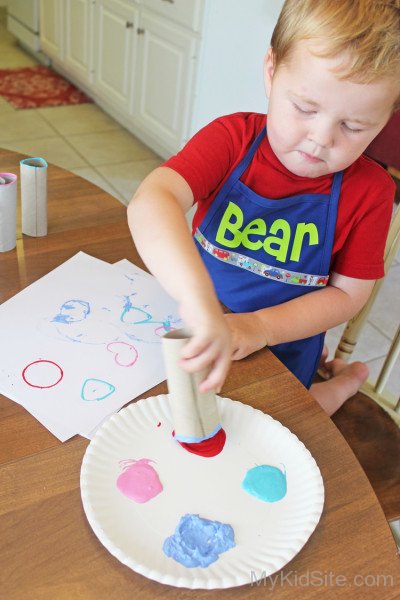 Cute Baby Doing Painting