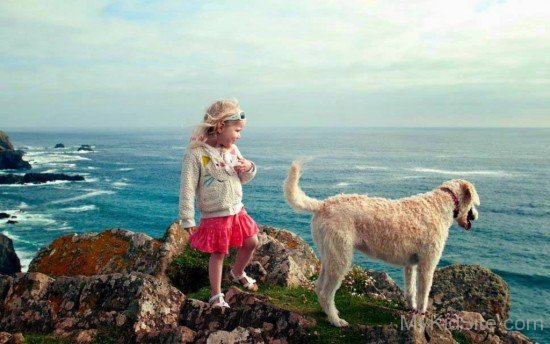 Girl & Dog on Sea